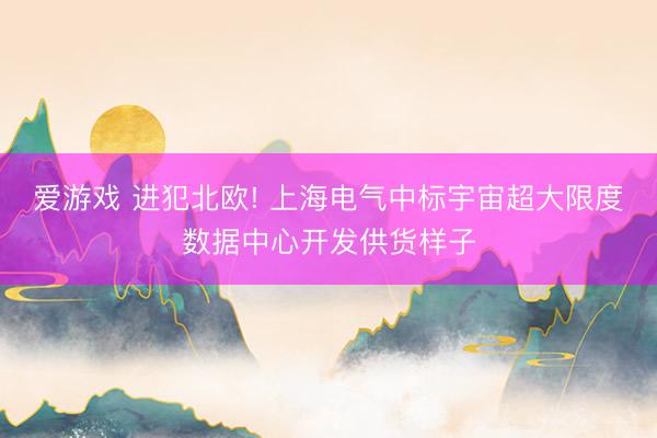 爱游戏 进犯北欧! 上海电气中标宇宙超大限度数据中心开发供货样子