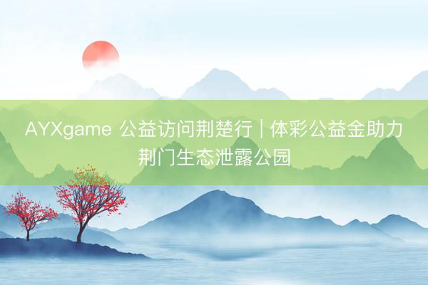 AYXgame 公益访问荆楚行 | 体彩公益金助力荆门生态泄露公园